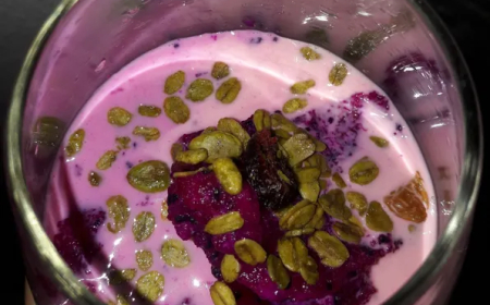 Dragon Fruit Milk with Matcha Granola – Healthy Food